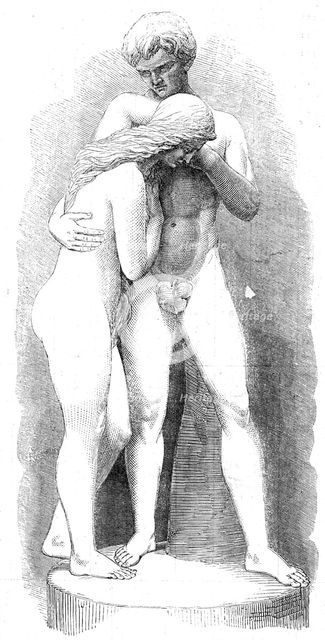 The Royal Academy Prize Sculpture: "Adam and Eve", by George Slater, 1862. Creator: Unknown.