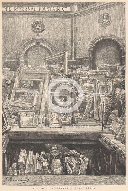 The Royal Academy - The Hurly Burly, 1887. Creator: Unknown.