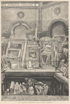 The Royal Academy - The Hurly Burly, 1887. Creator: Unknown