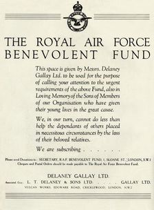 The Royal Air Force Benevolent Fund 1941. Creator: Unknown