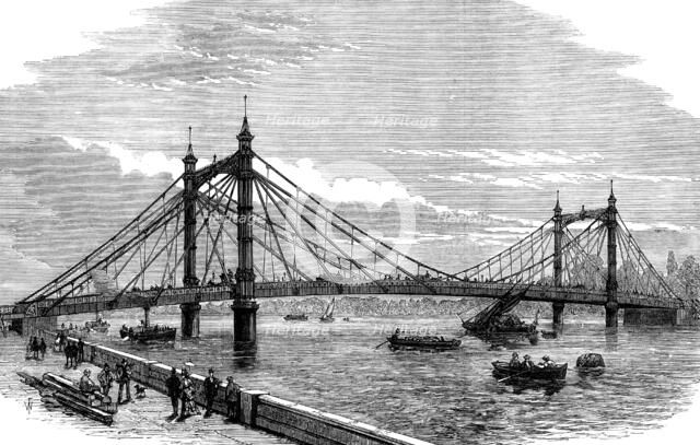 The Royal Albert Bridge, Chelsea, 1873. Creator: Unknown.