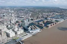 The Royal Albert Dock and environs, looking south east, Liverpool, 2015. Creator: Historic England