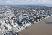 The Royal Albert Dock and environs, looking south east, Liverpool, 2015. Creator: Historic England