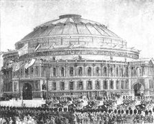 The Royal Albert Hall, 1871: Opened by Queen Victoria, March 29 (1901). Creator: Unknown