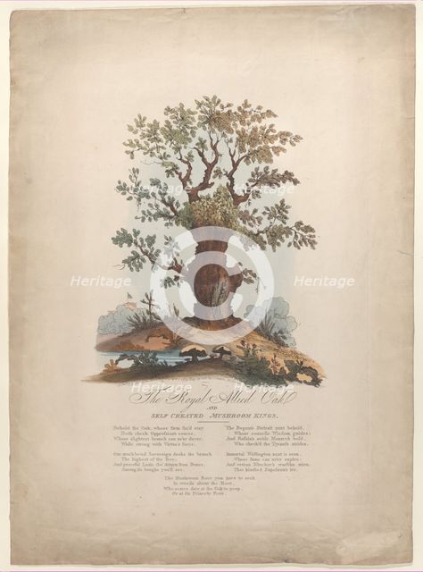 The Royal Allied Oak and Self-Created Mushroom Kings, May 29, 1815. Creator: William Heath.