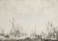The Royal and State Yachts, possibly the Arrival of Charles II of England at Moerdijk, 1660, 1660-16 Creator: Willem van de Velde I