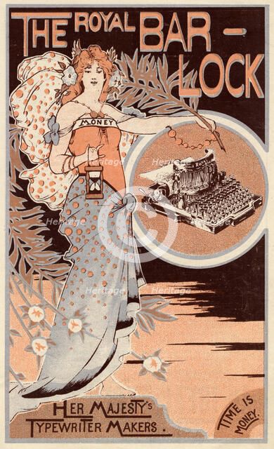 The Royal Bar-Lock typewriter, 19th century. Artist: Unknown