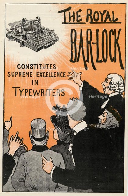 The Royal Bar-Lock typewriter, 19th century. Artist: Unknown