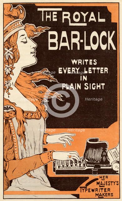 The Royal Bar-Lock typewriter, 19th century. Artist: Unknown