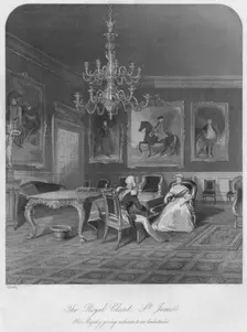 The Royal Closet. - St. James's. Her Majesty giving audience to an Ambassador c1841. Artist: Henry Melville