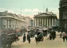 The Royal Exchange and Bank of England c1900s. Creator: Eyre & Spottiswoode