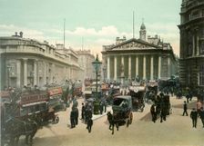 The Royal Exchange and Bank of England c1900s. Creator: Eyre & Spottiswoode