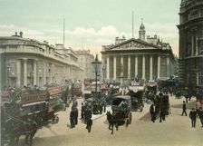 The Royal Exchange and Bank of England c1900s. Creator: Eyre & Spottiswoode