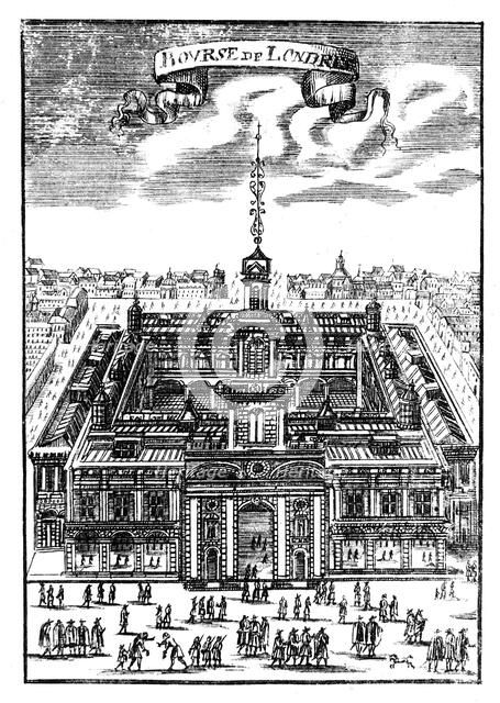 The Royal Exchange, London, 1686. Artist: Unknown