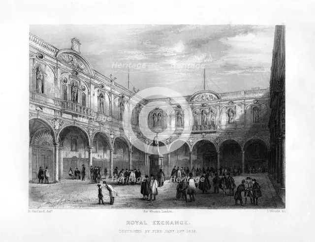 The Royal Exchange, London, 19th century.Artist: J Woods
