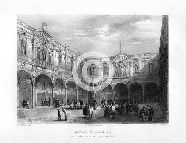 The Royal Exchange, London, 19th century.Artist: J Woods