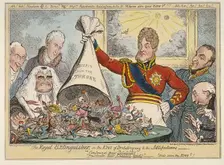 The Royal Extinguisher, or the King of Brobdingnag & the Lilliputians 1821. Artist: George Cruikshank