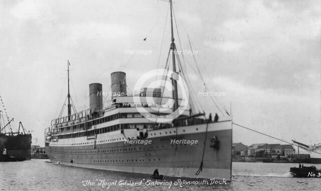 The 'Royal Edward' entering Avonmouth dock, 20th century. Artist: Unknown