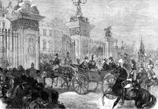 The Royal Entry into London: the procession at Buckingham Palace, 1874. Creator: Unknown