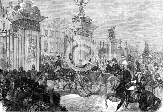 The Royal Entry into London: the procession at Buckingham Palace, 1874. Creator: Unknown.
