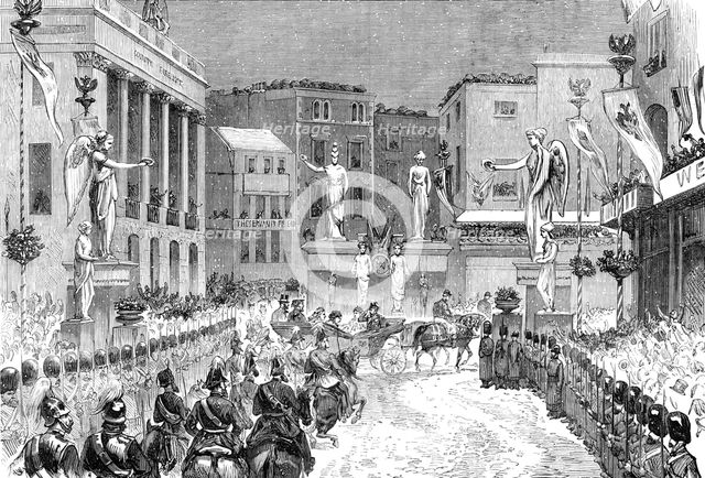 The Royal Entry into London: the procession at the foot of Regent-Street, 1874. Creator: Unknown.