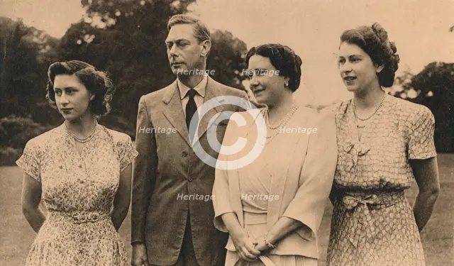 The Royal Family in the grounds of the Royal Lodge, Winsor, 1946. Creator: Lisa Sheridan.