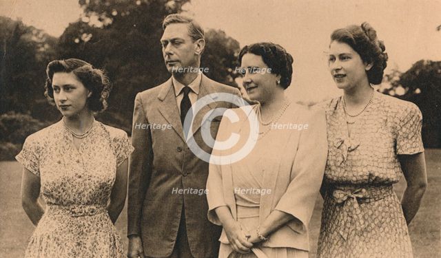 The Royal Family in the grounds of the Royal Lodge, Winsor, 1946. Creator: Lisa Sheridan.