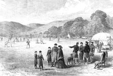 The Royal Family in the Highlands: cricket-match at Balmoral - Balmoral against Abergeldie, 1881. Creator: Unknown