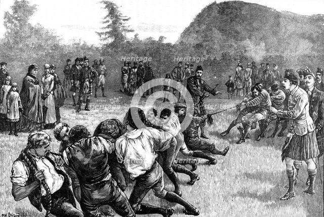 The Royal Family in the Highlands; Tug of War - late 19th century, (1900). Artist: Unknown