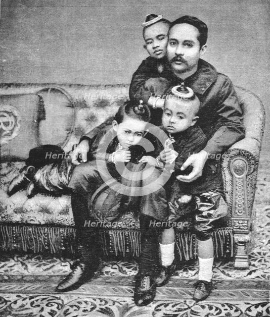 ''The Royal Family of Siam, Siam and the Siamese; The King of Siam and his Children', 1891. Creator: Unknown.