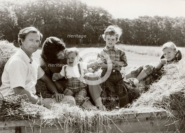 The Royal Family of Sweden on holiday, Öland, Sweden, 1983. Creator: Unknown.