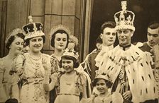 The Royal Family on the Balcony at Buckingham Palace 1937. Creator: Photochrom Co Ltd of London