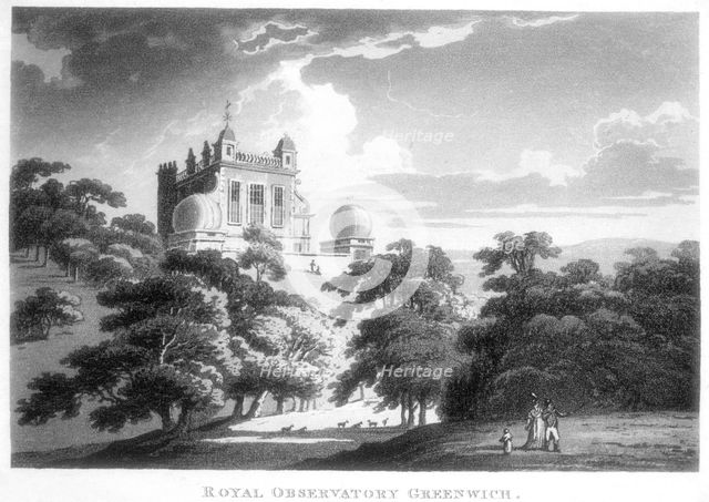 The Royal Greenwich Observatory, Flamsteed House, Greenwich Park, London, c1820. Creator: Unknown.