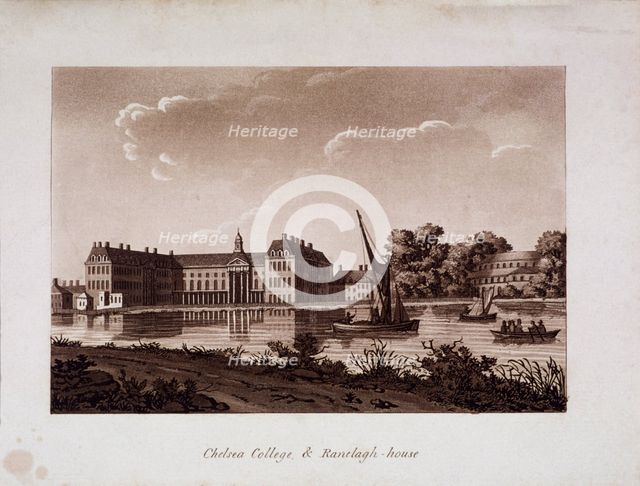 The Royal Hospital and Ranelagh House, Chelsea, London, c1800. Artist: Anon
