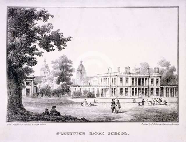 The Royal Hospital School, Greenwich, London, c1830. Artist: W Bligh Barker