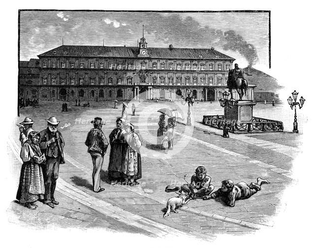 The Royal Palace, Naples, Italy, c1888. Artist: Unknown