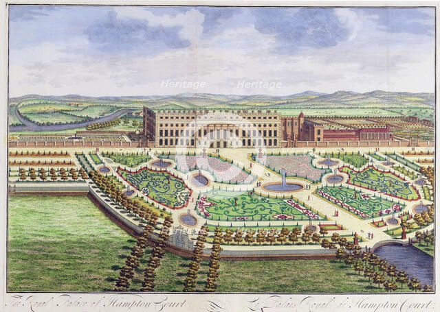 The Royal Palace of Hampton Court, London, 1730. Creator: Johannes Kip.