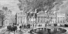 The Royal Palace of Laeken, Brussels, destroyed by fire, 1890. Creator: R. Taylor