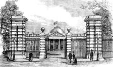 The Royal Palace of Laeken, Brussels, destroyed by fire: entrance to the Palace, 1890. Creator: Unknown
