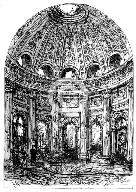 The Royal Palace of Laeken, Brussels, destroyed by fire: the Vestibule, 1890. Creator: Unknown.