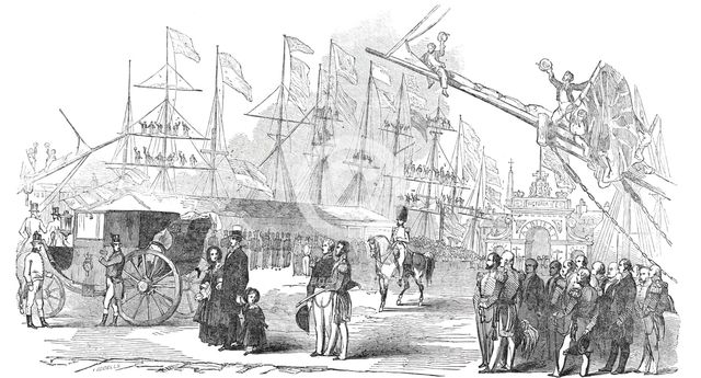 The Royal Party at King William Dock, Dundee, 1844. Creator: Ebenezer Landells.