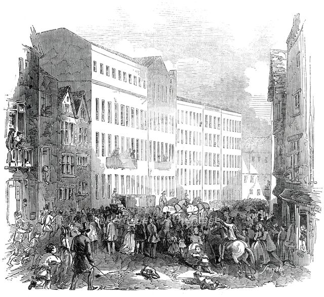 The Royal Party changing horses, Die Ziel, Frankfurt, 1845. Creator: Unknown.