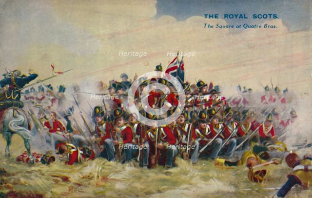 'The Royal Scots. The Square at Quatre Bras', 1815, (1939). Artist: Unknown.