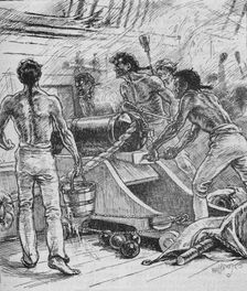 The Royal Sovereigns Stuck To Their Guns, and Fought Them Like Fiends 1902. Artist: Paul Hardy