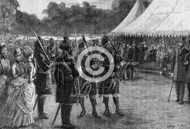 The royal tent at the jubilee garden party, Buckingham Palace, London, late 19th century, (1900).Artist: Sydney Prior Hall
