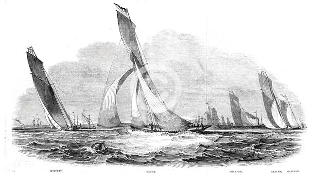 The Royal Thames Yacht Club - Sailing Match - Mystery, Gnome, Phantom, Enigma, Gazelle...1844. Creator: Unknown.