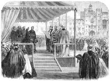 The Royal Visit to Cambridge: presentation of the university address to the Prince And..., 1864. Creator: Unknown