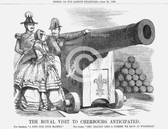 'The Royal Visit to Cherbourg Anticipated', 1858. Artist: Unknown