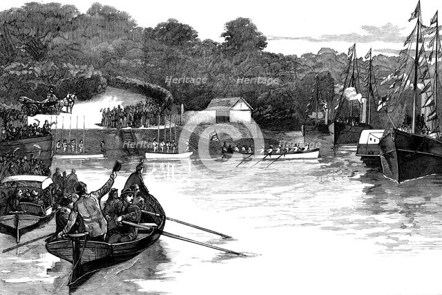 The Royal Visit to Cornwall: the Prince and Princess of Wales on the River Fal, 1880. Creator: Unknown.