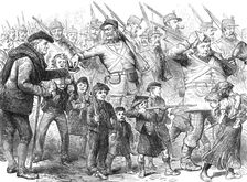 The Royal Visit to Edinburgh: The Scottish Volunteers - The March-Out, 1881. Creator: Unknown